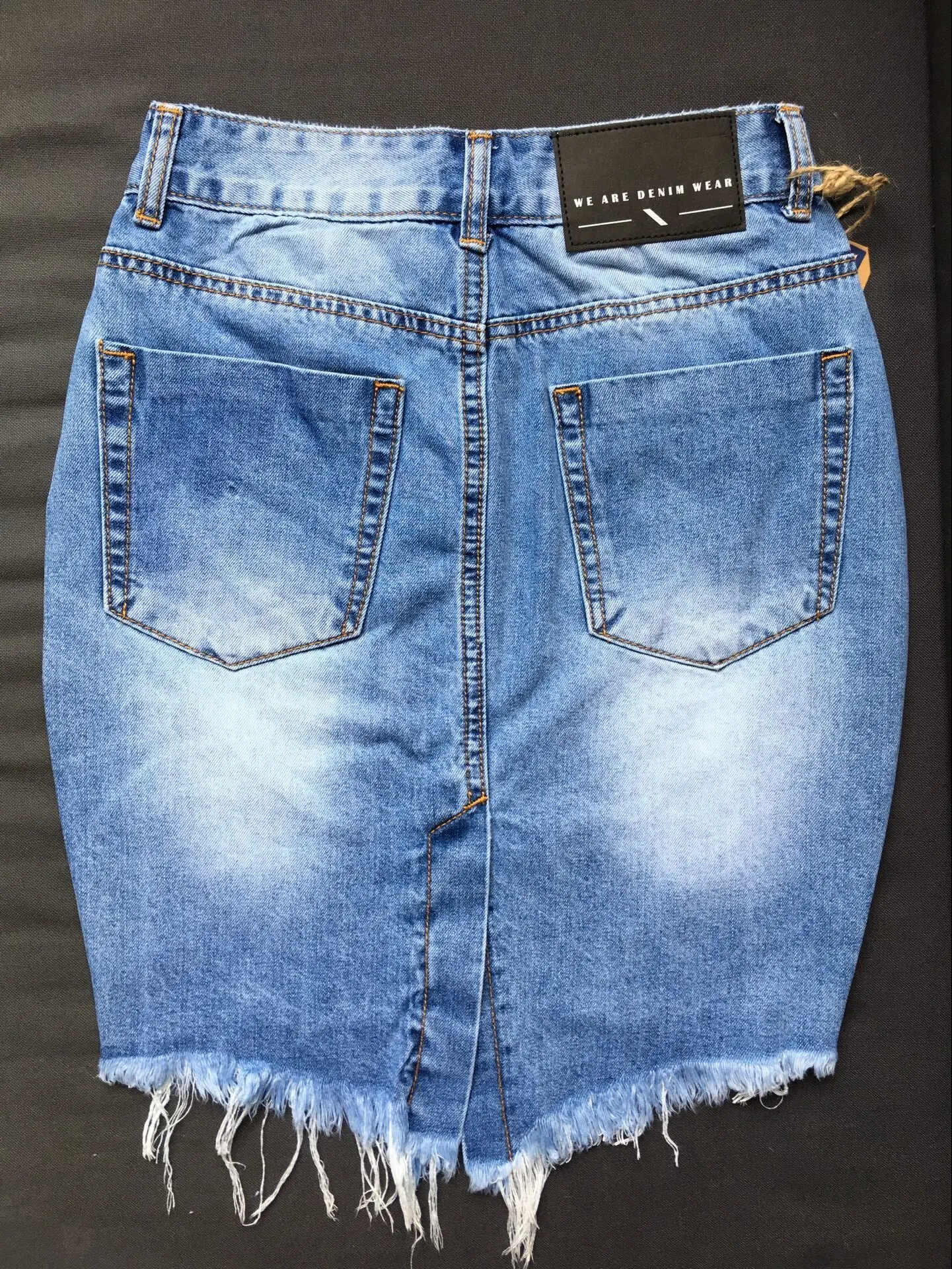 Джинсовая юбка Летние повседневные модные джинсы с потертостями и дырками с разрезом на высокой талии синяя джинсовая юбка винтажная мини-юбка feminina