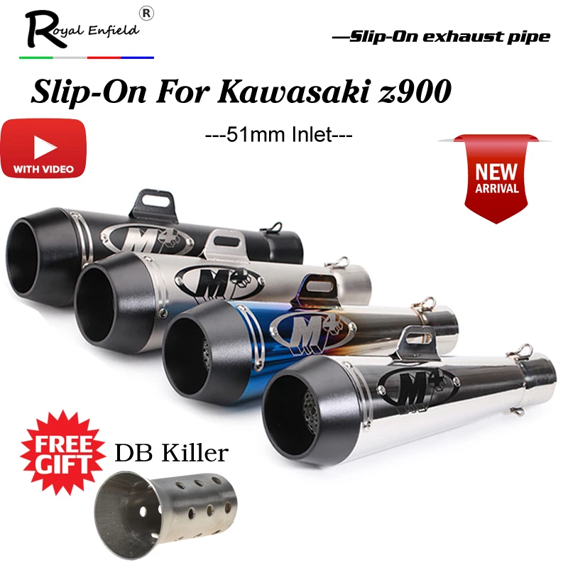 

2019 New Model High Quality stainless steel ID:51mm Universal Motorcycle Exhaust Pipe Muffler Racing Exhaust