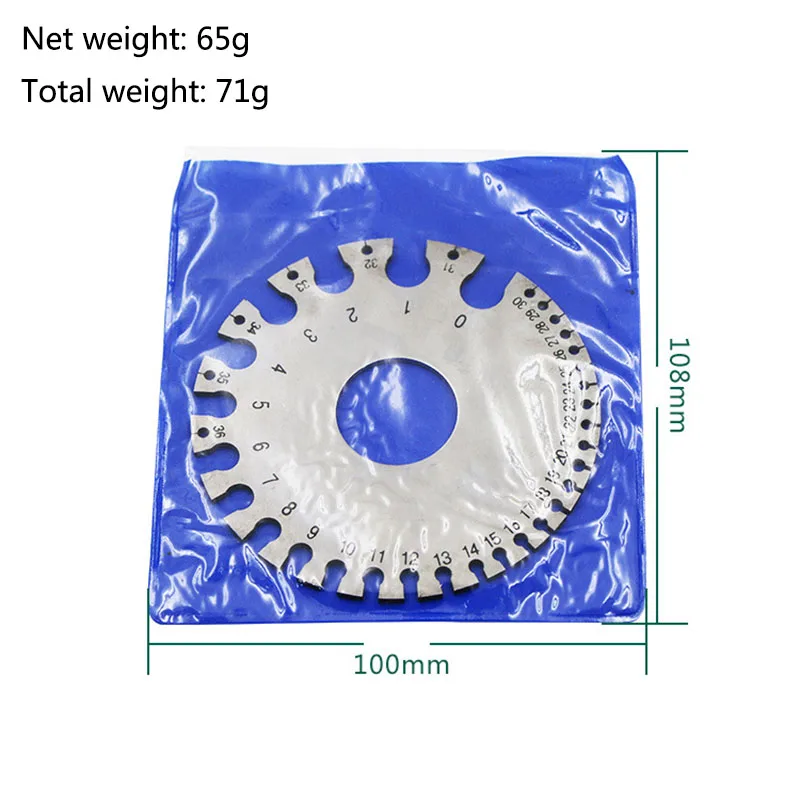 Толщина циркуль из нержавеющей стали 0-36 круглый AWG SWG провод толщиномер линейка диаметр измерителя инструмент