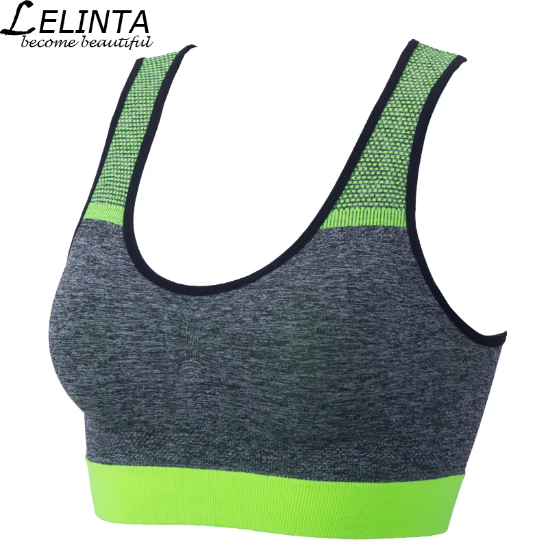 LELINTA Women Workout Stretch Tank Top Yoga Vest Sport Bra With Padded Fitness Seamless Push Up Sujetador Brasieres Deportivos