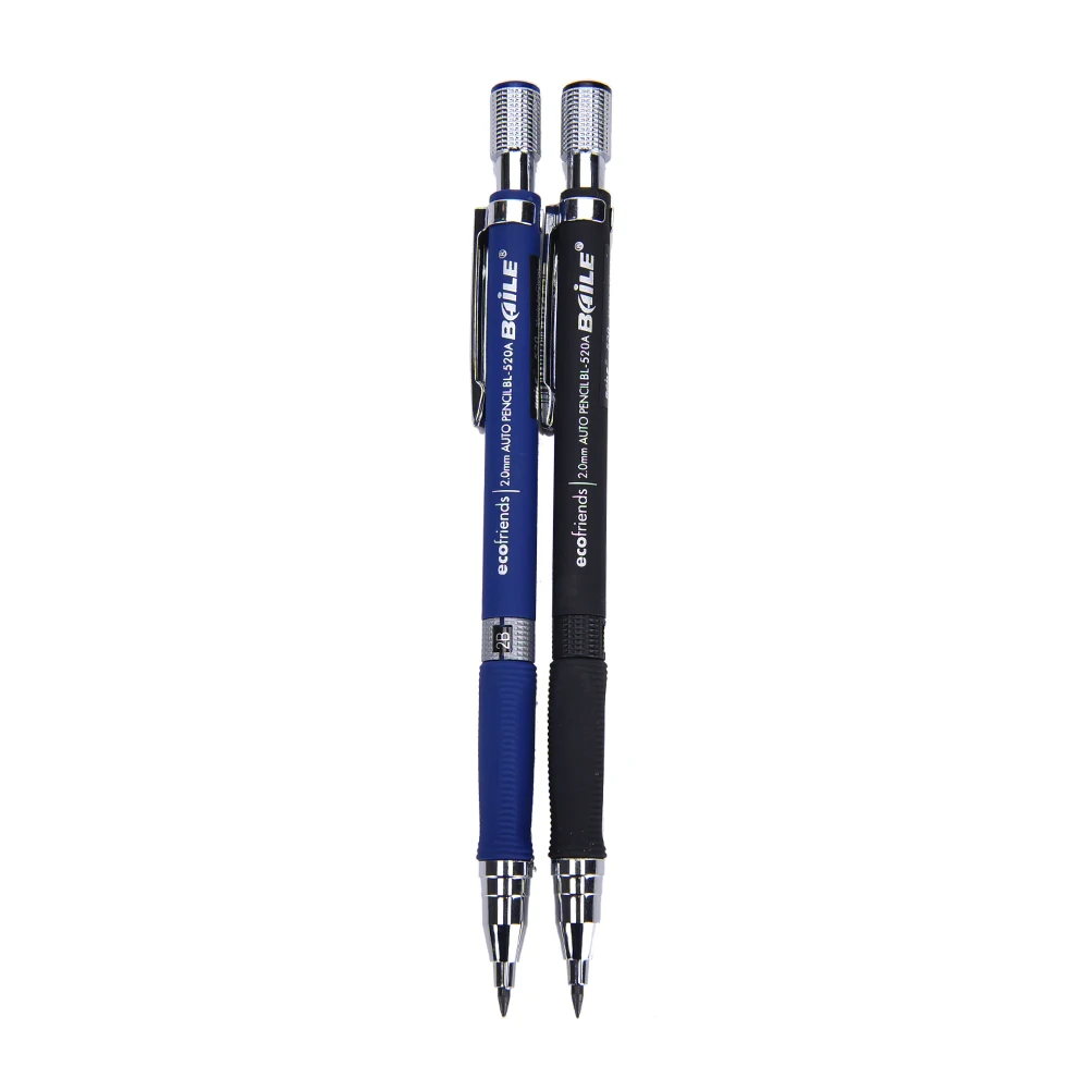 1PC 2B 2.0 mm Blue Black Lead Holder Pen Mechanical Pencils Drafting Drawing Pencil for Sketching School Office Stationery
