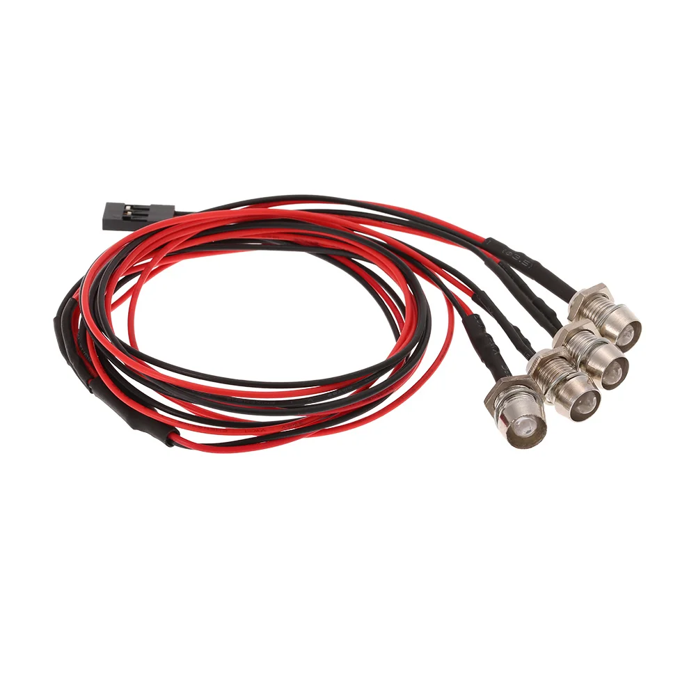4 LED Lights Kit 2 White 2 Red for RC Car 110 18 Traxxas HSP Redcat RC4WD Tamiya Axial SCX10 D90 HPI RC Car Truck SUV Model (10)