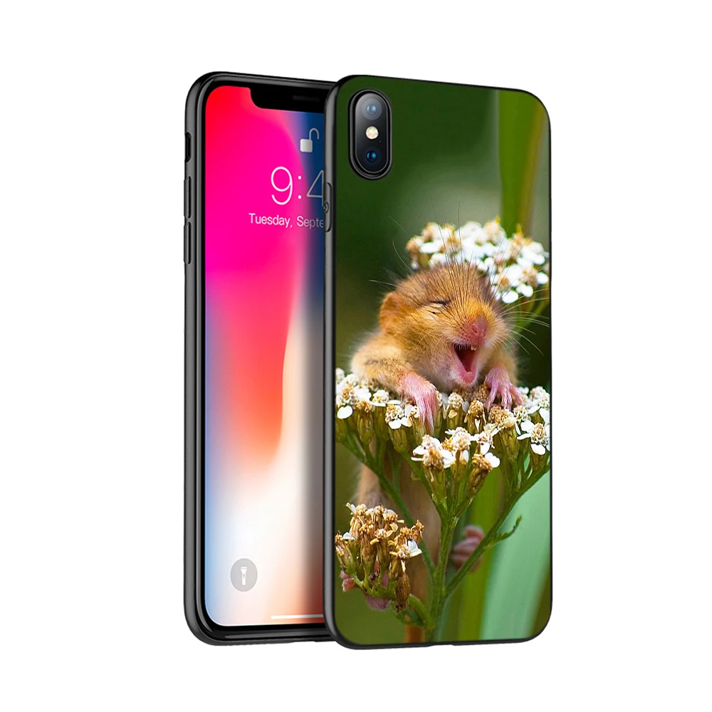 Черный чехол из ТПУ для iphone 5 5s SE 2020 6 6s 7 8 plus x 10 силиконовый XR XS 11 pro Max кролик мышь