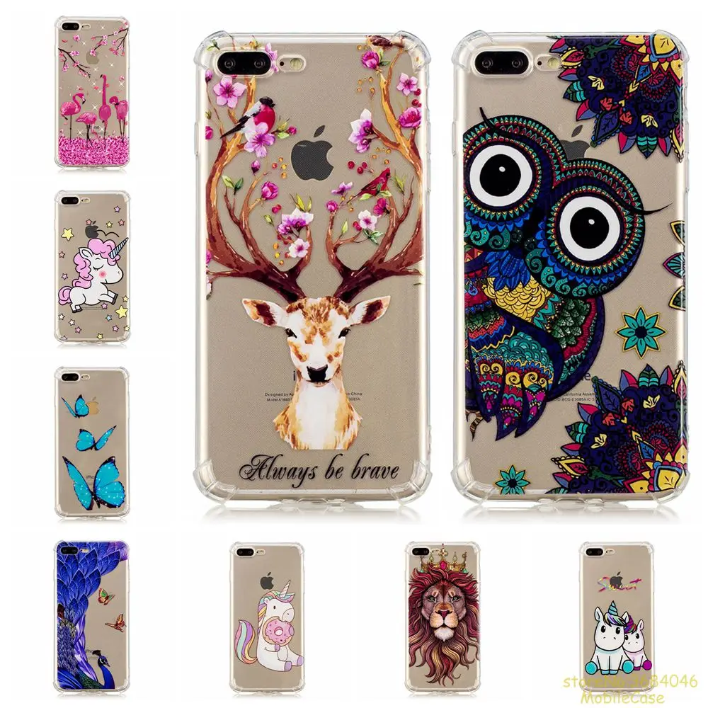

Soft Silicone TPU Anti-drop phone Case for Apple iphone 7 8 PLUS Protective Cover varnish relief Printed TPU cases fundas coque
