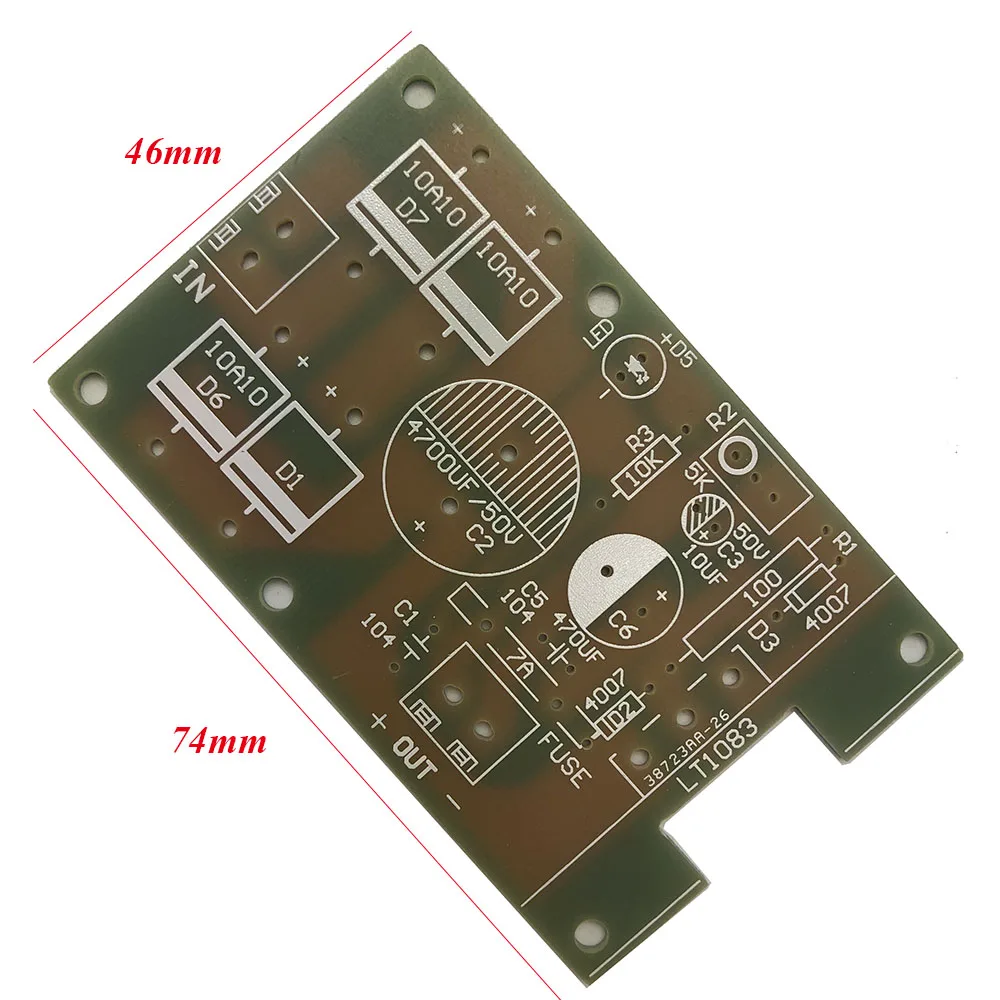 Lusya DIY наборы LT1083cp Высокая мощность Регулируемый Линейный Регулируемый источник питания постоянного тока печатная плата 2,5-12-24-30в PCB G3-010