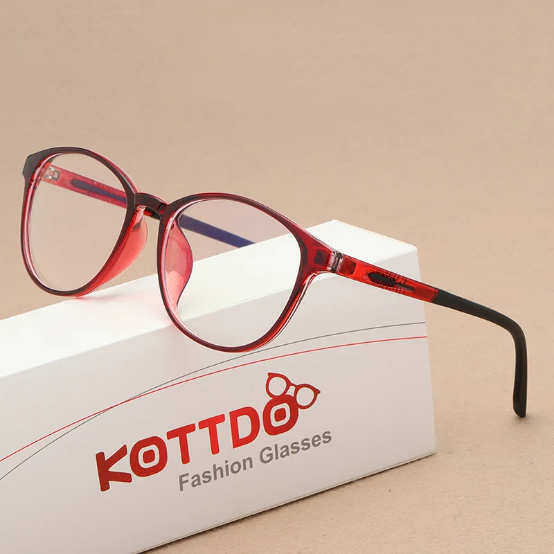 

KOTTDO 2019 New Anti-Blu-ray Flat Mirror Literary Retro Flat Glasses Light Transparent TR90 Box Ultra-light Glasses