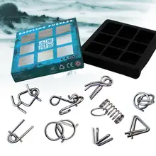 9 шт. в наборе Классический IQ паззл Металическая проволока образовательный мозговой тизер Baffling головоломки игра для детей взрослых