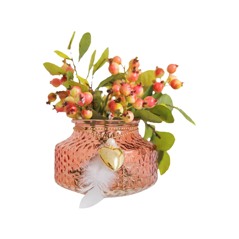 INS Dry Flower Glass Bottle Vase Ornaments Tabletop Glass Vases for