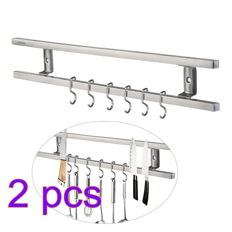 2 шт. настенный магнитный держатель для ножей двойная стойка посуда и кухонные