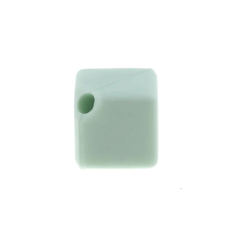 13mint green 100 шт. кубический силиконовый Прорезыватель для зубов 9 мм геометрический детский Прорезыватель бусы Diy ожерелье стоматологический подарок аксессуары для зубов Bpa бесплатно - Цвет: 13mint green