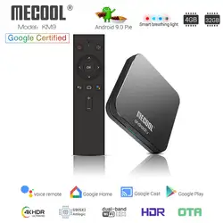 MECOOL KM9 A ТВ Android 9,0 Smart ТВ BOX Amlogic S905X2 Quad core 4 Гб 32 GB Youtube 4 K H.265 2,4 г/5 ГГц Wi-Fi BT4.1 Android ТВ