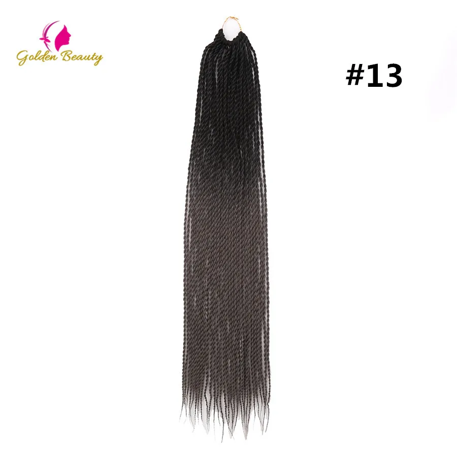 Золотистые красивые Сенегальские накрученные волосы синтетические крючком плетение волосы для наращивания для африканских женщин 24 дюйма(30 прядей - Цвет: T1B/серый