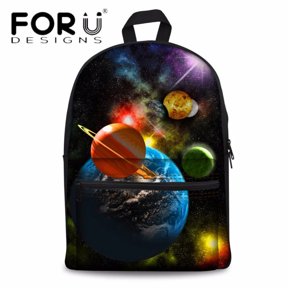 FORUDESIGNS Galaxy Pattern School Bags for Children 3D Space Star