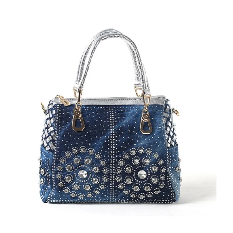 Demin + женская сумка тоут из искусственной кожи со стразами сумки на плечо женские