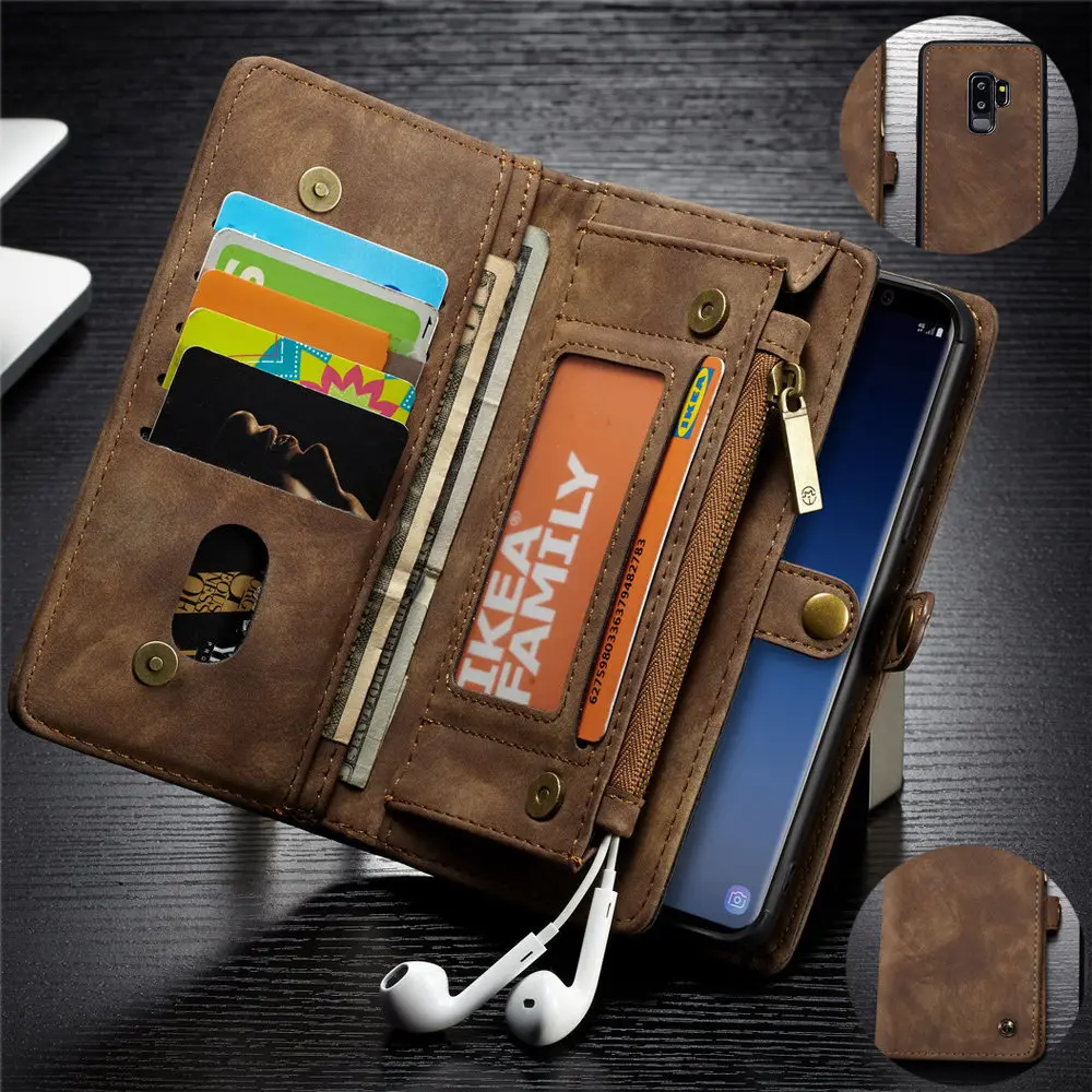 Для Coque samsung s9 s8 plus Fundas Samsung S8 S9 Plus съемный чехол-кошелек 2 в 1 кожаный магнитный