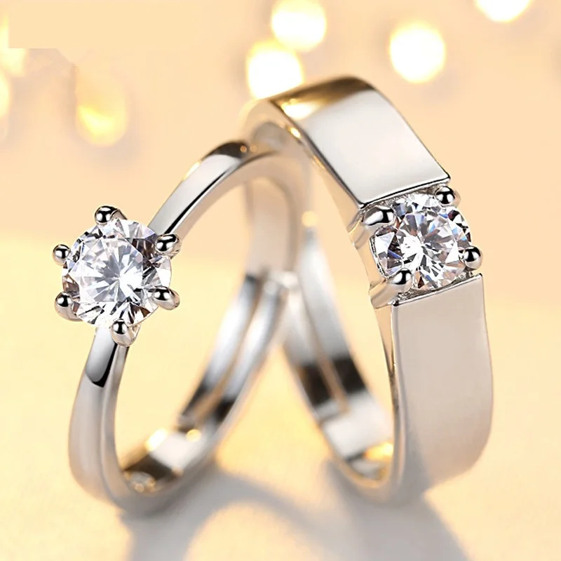 SHUANGR для женщин и мужчин известный бренд ювелирные изделия с кристаллами любовь кольца Роскошные титановые серебряные Bijoux кольца для влюбленных