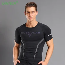 LANTECH Мужская рубашка Спортивная одежда Для Бега Фитнес Спортивные Компрессионные колготки рубашка бегать Светоотражающие свитера дышащие быстросохнущие