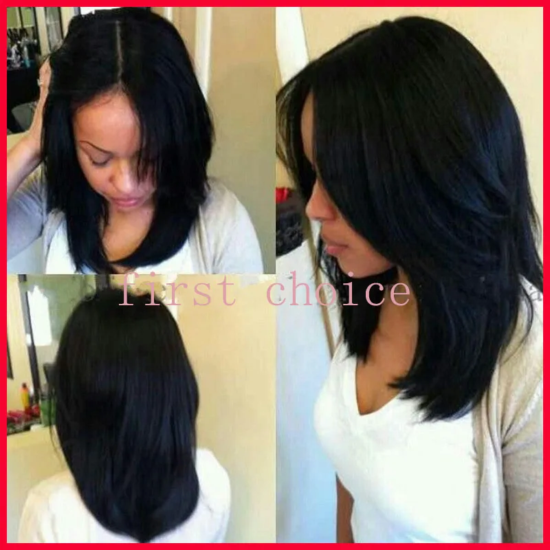 Peruca Sintetica Parte Do Meio Curto Feminino Haircut Peruca