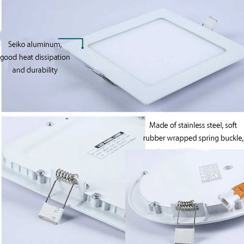 Светодиодный ультра-тонкий панельный свет 3 Вт литье под давлением водостойкий противотуманный квадратный круглый скрытый монтаж