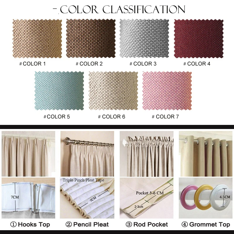 Blackout Curtains Solid Color Faux Linen Blackout Curtains for Living Room Modern Curtains for Bedroom Window kitchen Blinds