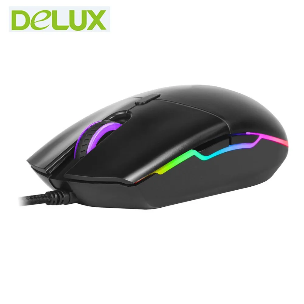 Delux M630 USB Wired Gaming Mouse 5000DPI 6600FPS Colorful Light Game