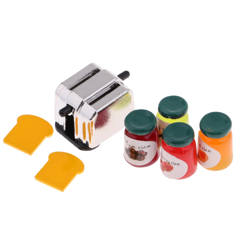7 pieces dollhouse miniature bread maker with 2 and fruit jam bottles kitchen accessories Suitable for 1:12 | Игрушки и хобби
