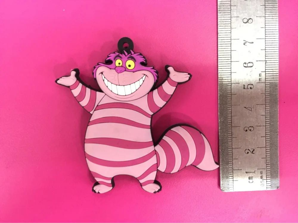 

10pcs/lot Fairy Tale Alice's Adventure In Wonderland Cheshire Cat 7cm Pendant Figure Toys Best Gift For Child