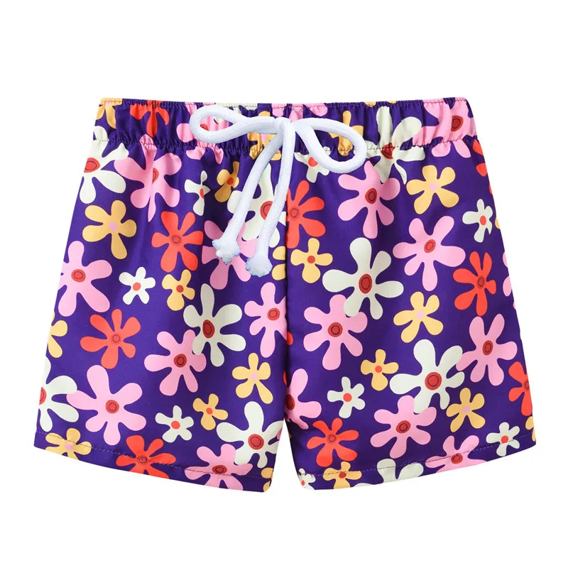 Радужные Повседневные детские пляжные короткие штаны Летние штаны для маленьких девочек бриджи для мальчиков пляжные трусики мягкие брюки