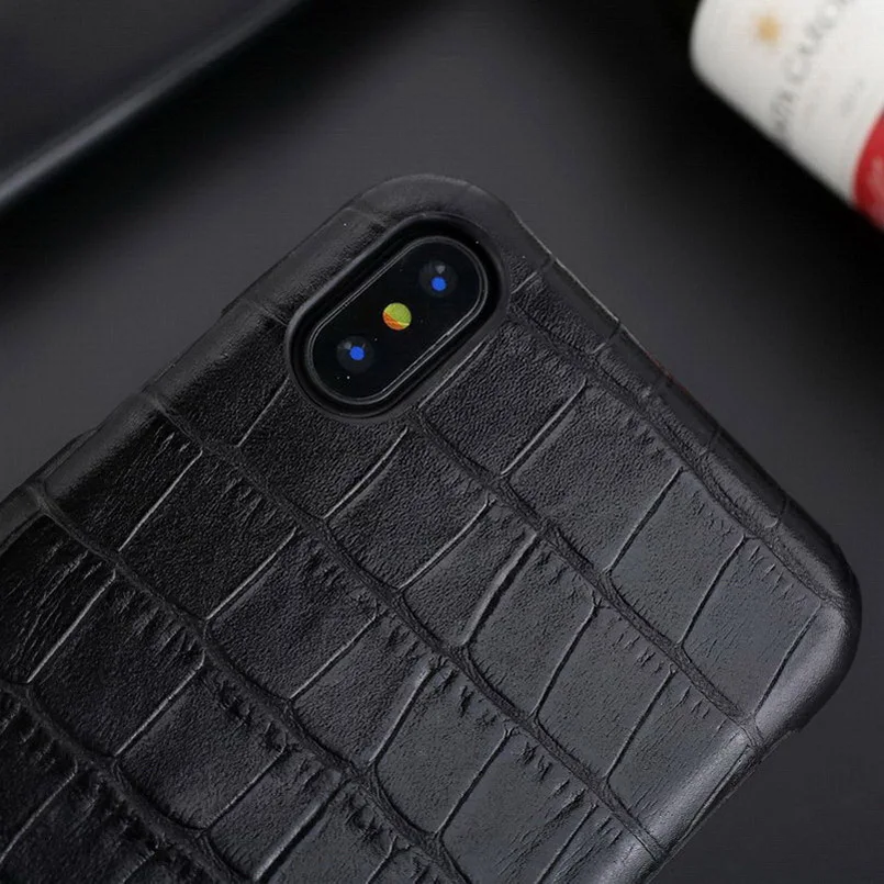 Case for iPhone X Genuine Leather Crocodile Pattern Back Cover for iPhone 6 6s Plus 7 8 Plus X XR XS MAX Phone Cases Capas 2