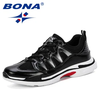 

BONA 2019 Spring Autumn Men Casual Shoes Lace-Up Men Lightweight Comfortable Breathable Walking Sneakers Tenis Feminino Zapatos