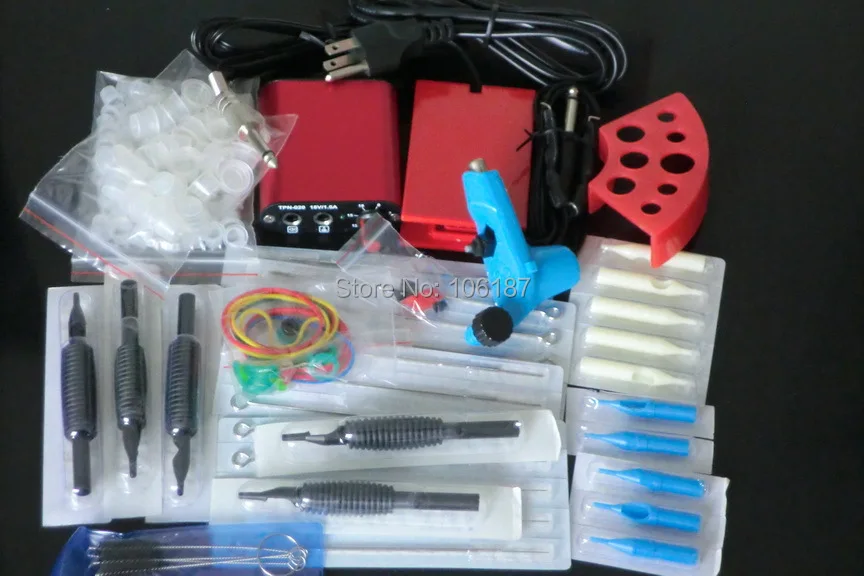 

Sale Complete Tattoo Kit Set Equipment Ego Tattoo Machine Gun Power Supply Needles Grip Tip Tattoo Starter Kit Supply