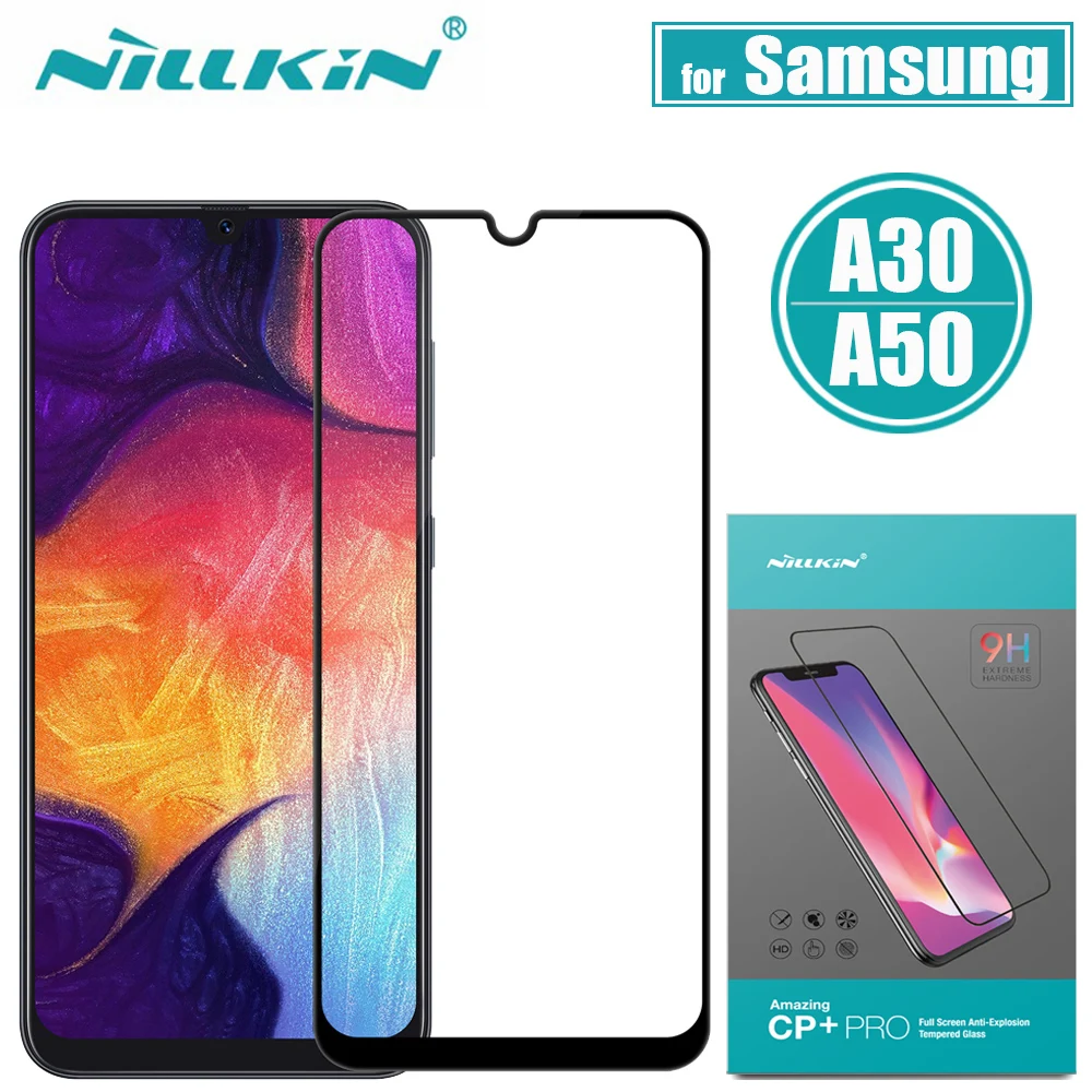 

Nilkin for Samsung Galaxy A30 / A50 Tempered Glass Screen Protector Nillkin 2.5D CP+ Full Cover Clear Glass Film for Samsung A50