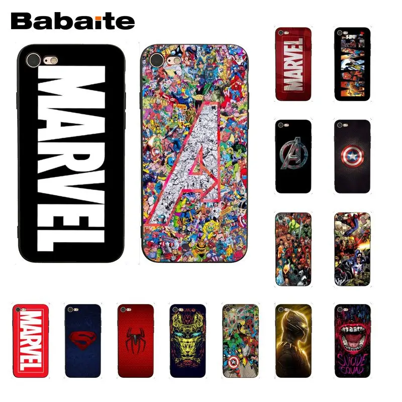 

Babaite Marvel Comics logo Customer High Quality Phone Case for iPhone 8 7 6 6S Plus X XS MAX 5 5S SE XR Cover