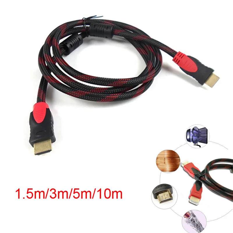 

1.5/3/5/10 Meter HDMI to HDMI Line 1080P HD Adapter Dual 3D LCD HDTV High-definition Cable Twisted Pair Braid