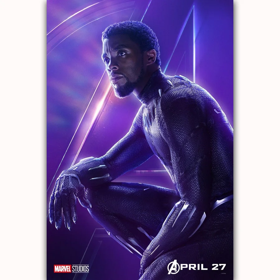 MQ3544 Avengers Infinity War Black Panther 2018 Movie Characters Film Art Poster Silk Canvas
