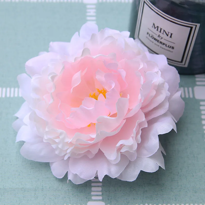 

10PCS/lot Large Artificial Happy Peony Flower Head 13CM Silk Blooming peony Wedding Flowers Wall Floral Party Home Decorative
