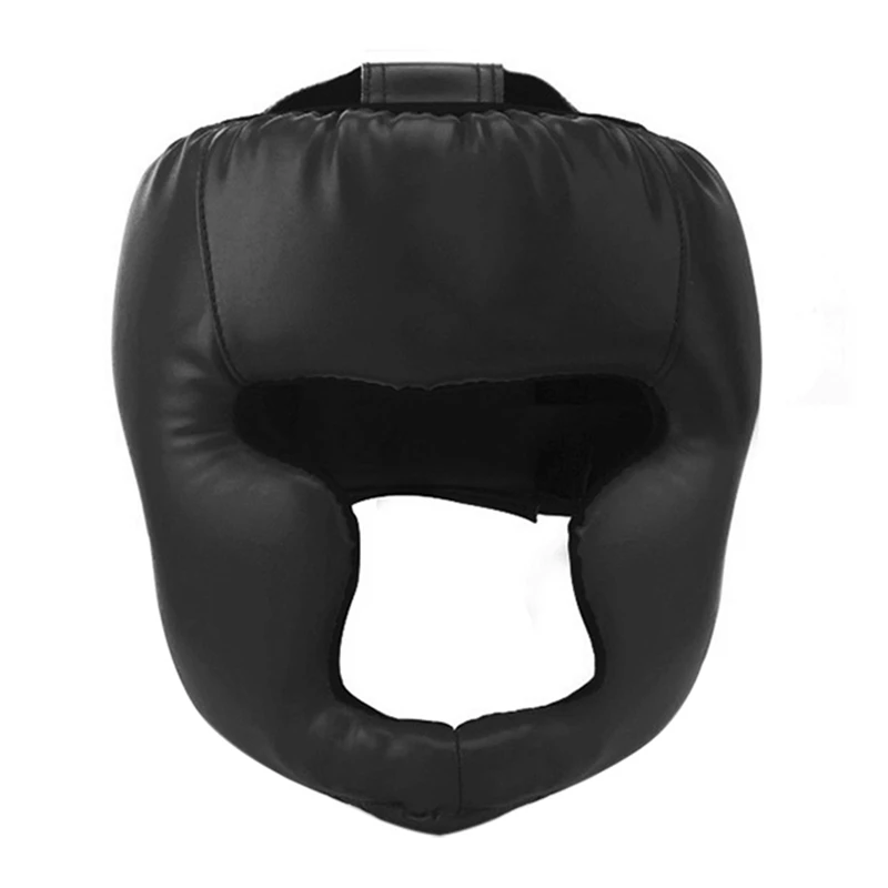 Шлем для профессиональной тренировки бокса Sanda Защитное снаряжение шлем закрытый шлем Муай Тай бои красный - Цвет: Черный