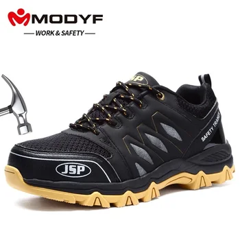 

MODYF Safety Shoes Steel Toe Cap Breathable Mesh Anti-smashing Casual Shoe Insurance Puncture Proof Work Boot Mens