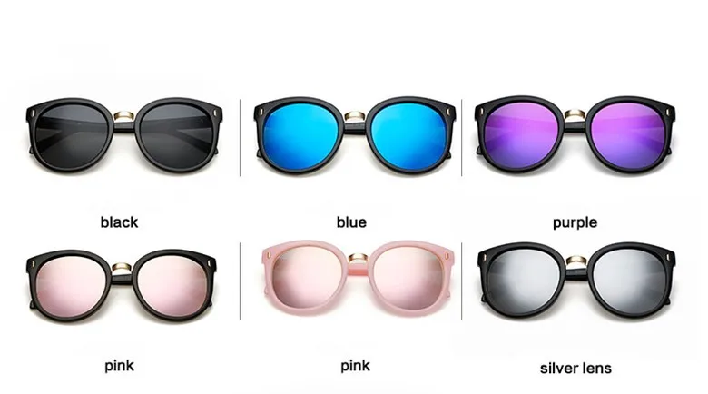 LONSY бренды дизайн розовый круглые солнцезащитные очки Для женщин Винтаж Металлические Стрелки солнцезащитные очки поляризованные UV400 Óculos