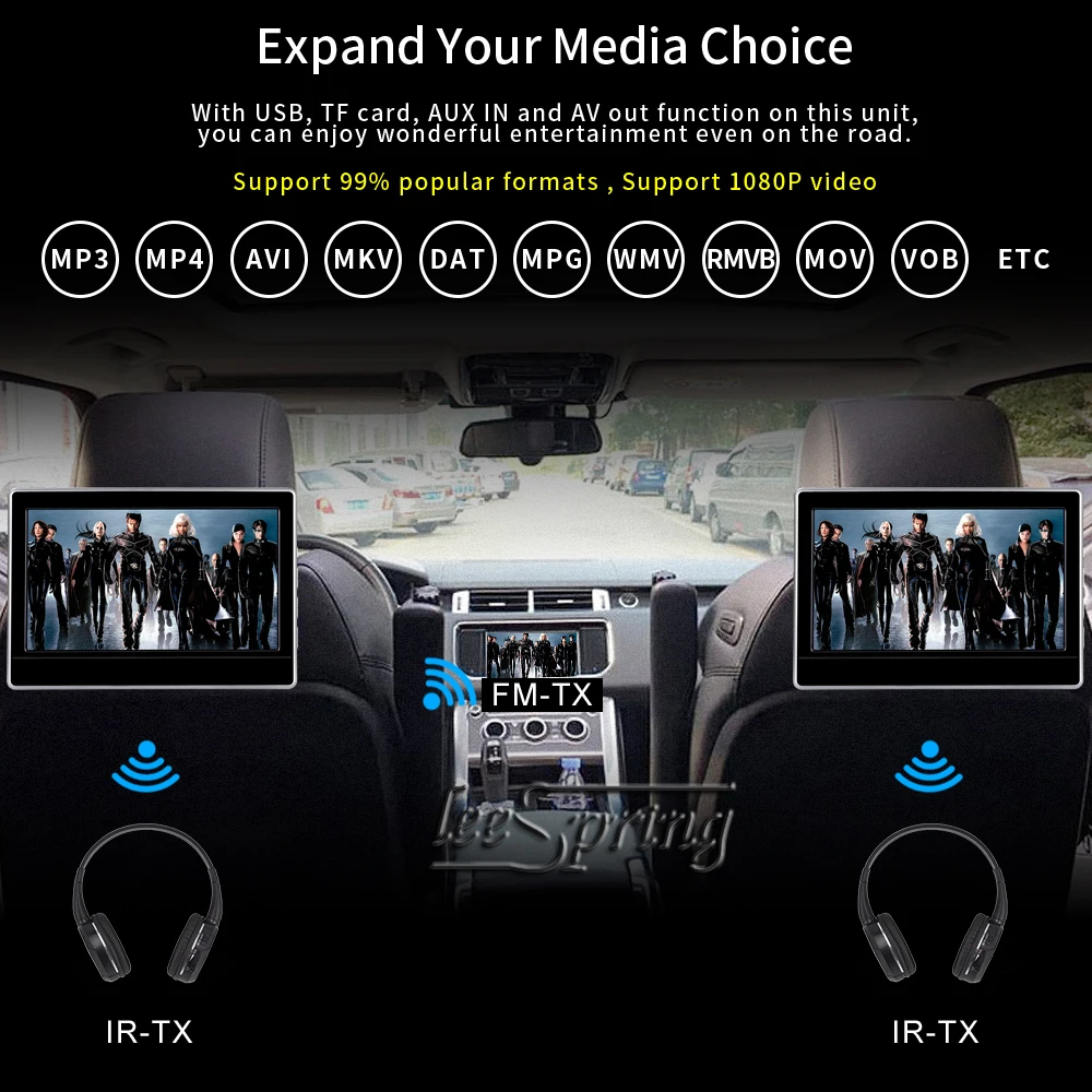 

11.6 inch Touch Screen Headrest Monitor DVD Player with FM/IR/USB/SD(MP5)/Support Wireless game/1080P