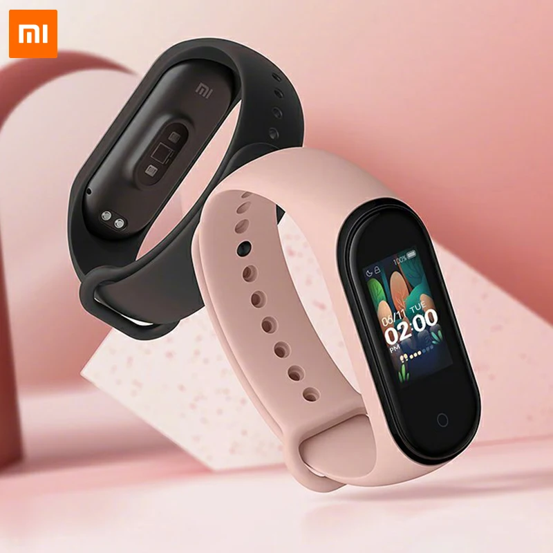 Новинка, Xiaomi Mi-браслет 4 с цветным смарт-экраном, браслет, фитнес-браслет, 135 мА/ч, Bluetooth 5,0, водонепроницаемые Смарт-часы