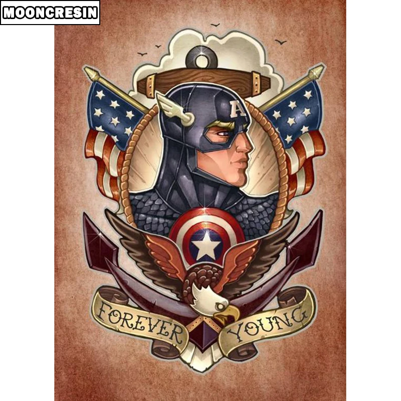 5D Mosaic Diamond Embroidery Full Square Drill Cross Stitch Captain