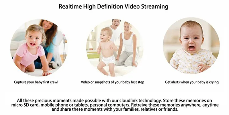 Homtrol Baby Monitor with Temperature & Humidity Sensor Network Cube WiFi IP Camera HT-SC800 5