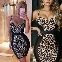 Новое летнее женское модное платье вечерние сексуальные драпированные платья с v-образным вырезом леопардовое мини-платье