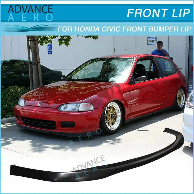 FOR 92 93 94 95 HONDA CIVIC EG 2/3DR SIR STYLE PU FRONT BUMPER LIP
