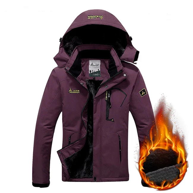 Горные женские Зимние флисовые водонепроницаемые походные куртки для спорта на открытом воздухе, теплые пальто для кемпинга, походов, лыжного спорта, бренд VB097 - Цвет: Wine Red