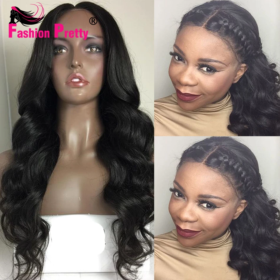 

Cheap Middle Part Glueless Body Wave Wig With Baby hair Unprocessed Virgin Brazilian Lace Front Wigs Human Hair For Black Women