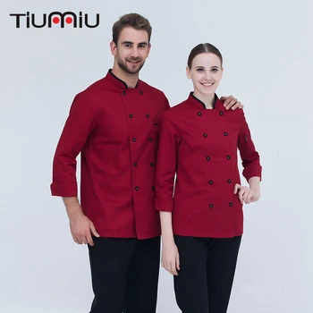 

2018 New Arrival High Quality Chef Uniform Long-sleeved Double Breasted Kitchen Bakery Restaurant Chef Jacket Workwear Chef Coat
