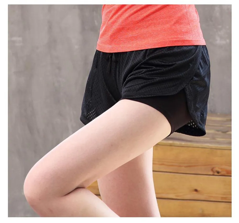 Fake 2pcs Women Sport Fitness Yoga Shorts 2017 Athletic Shorts Gym Trunks Ladies Sports Running Short Fitness Trunk Jogging (8)