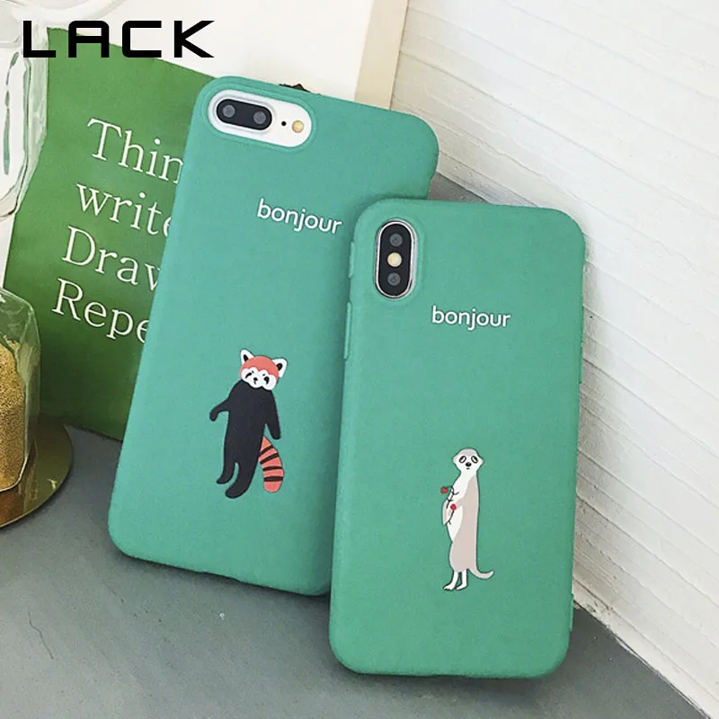 LACK Summer Vintage Green Phone Case For iphone X Case For iphone 6 6S 7 8 Plus Cover Lovely Cartoon Animal Fox Cases Soft Capa